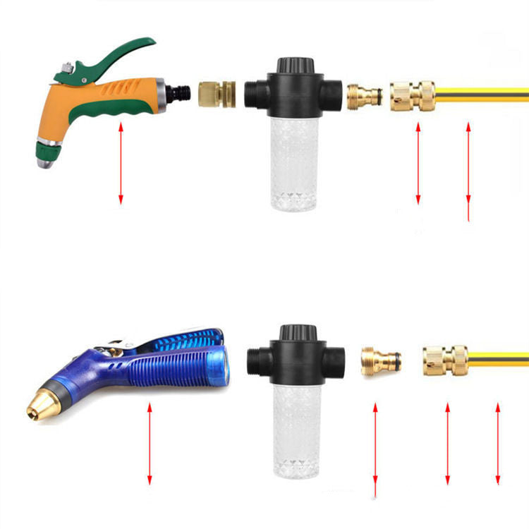 Injecteur mousse lavage auto compatible tuyau arrosage professionnel

