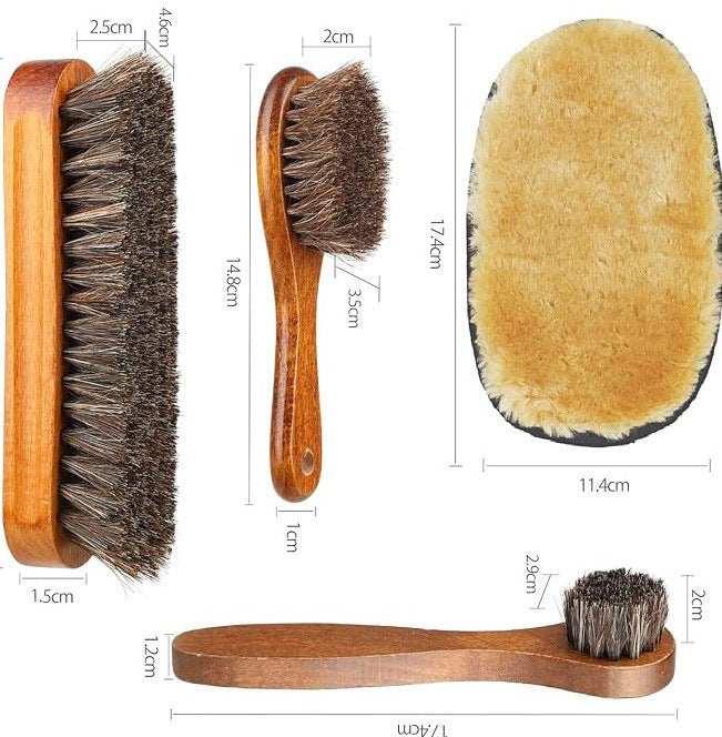 Kit de brosses de nettoyage automobile – Poils naturels Polishing Cleaning car