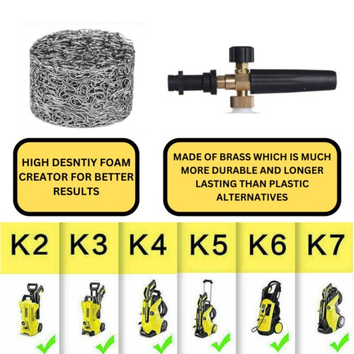 Canon à mousse haute pression – Compatible Karcher K2 à K7-Accessoire de lavage professionnel – Usage automobile