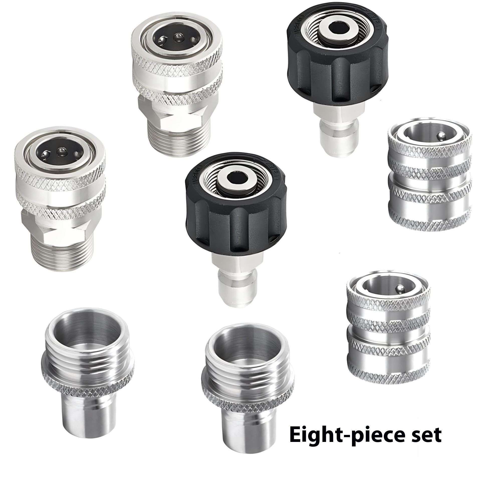 Raccords rapides inox lavage automobile lot 8 pièces 1/2 1/4 3/4 pouces
