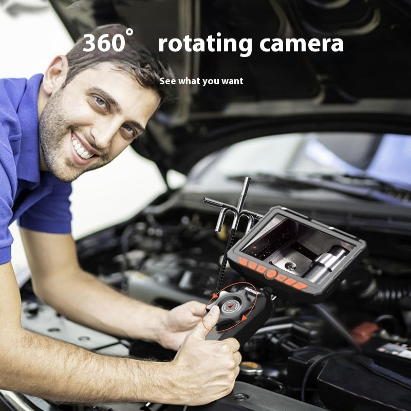 Caméra endoscopique inspection automobile écran HD 7 pouces rotation 360 degrés
