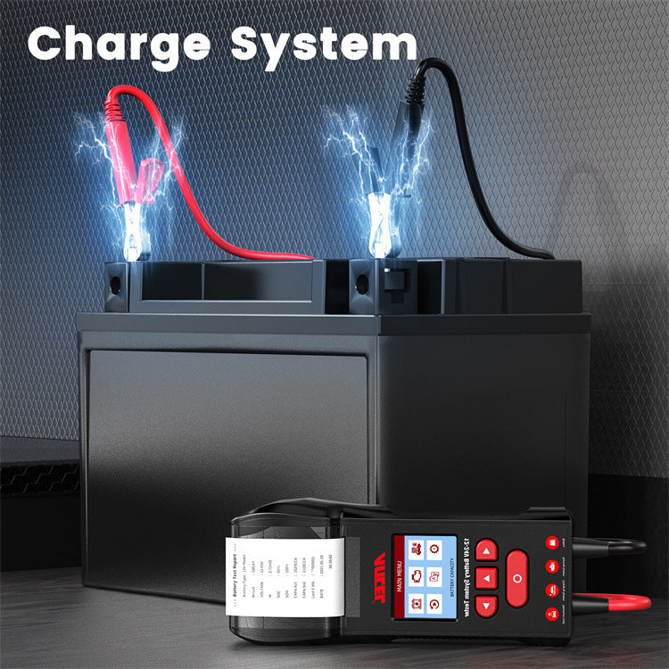 Testeur batterie automobile 12V 24V imprimante thermique diagnostic professionnel

