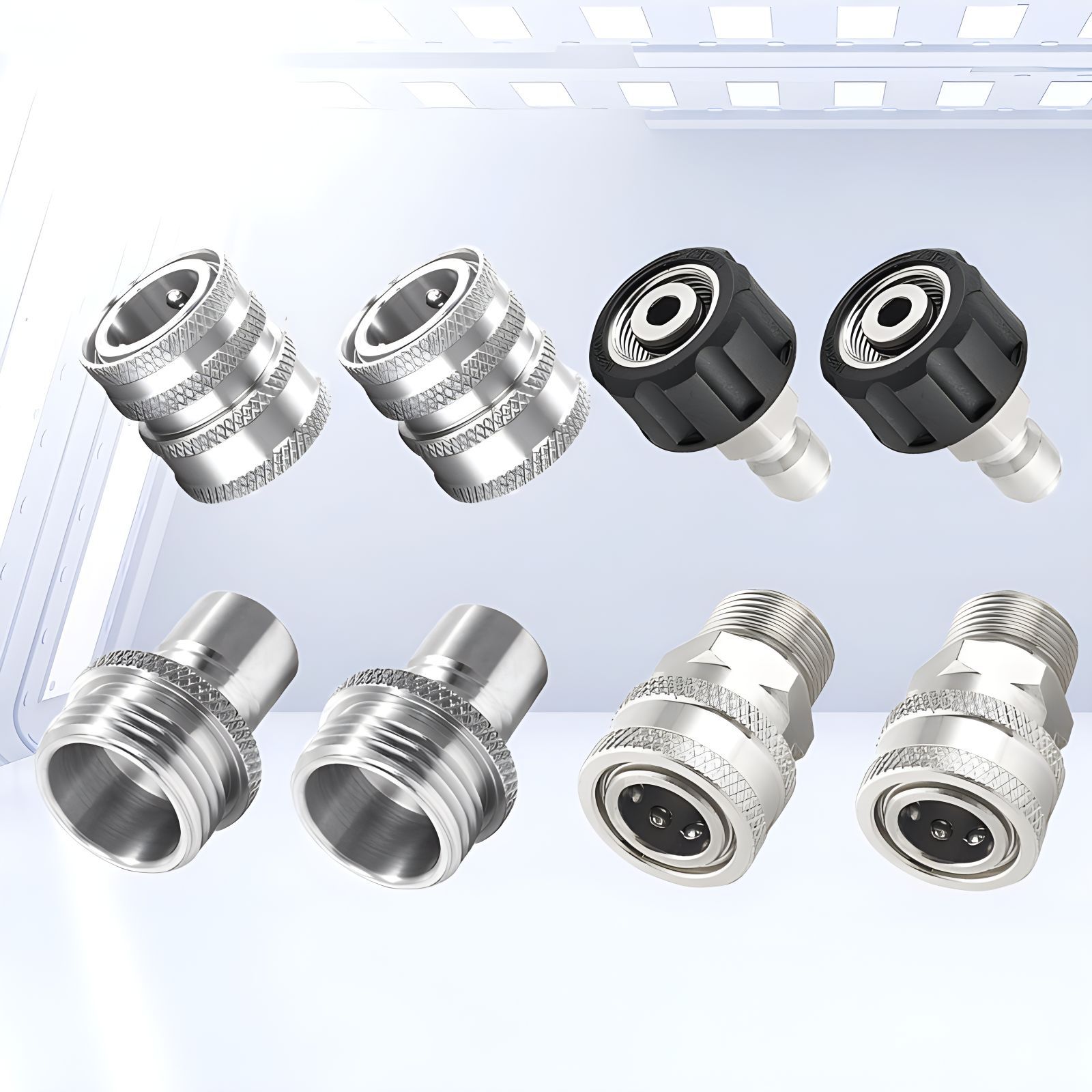 Raccords rapides inox lavage automobile lot 8 pièces 1/2 1/4 3/4 pouces
